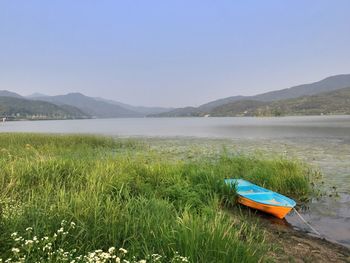 Scenic view of calm lake