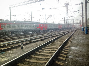 Railroad tracks against sky