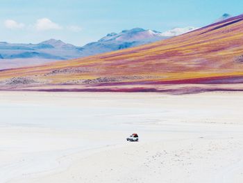 Scenic view of land against sky