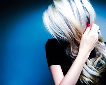 Young woman in hair