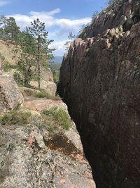 Rock formation on land against sky