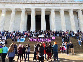 Group of people in front of building