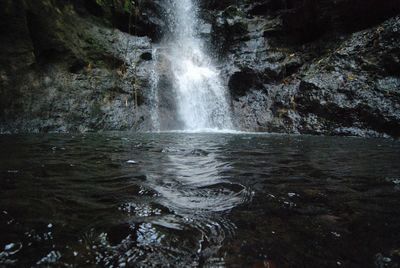 Scenic view of waterfall