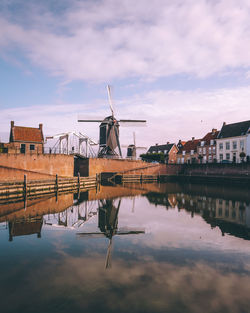 Reflection of buildings in water