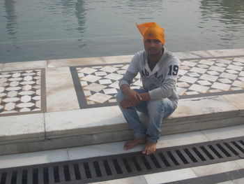 Portrait of a smiling man in boat