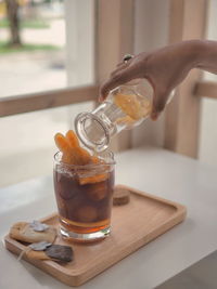 Close-up of drink on table