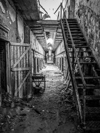 Interior of abandoned building in alcatraz
