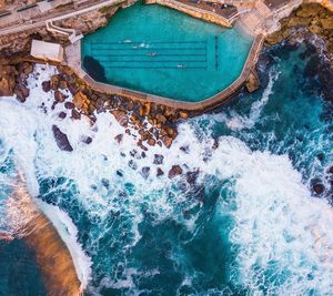 High angle view of swimming pool