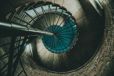 Directly below shot of spiral staircase