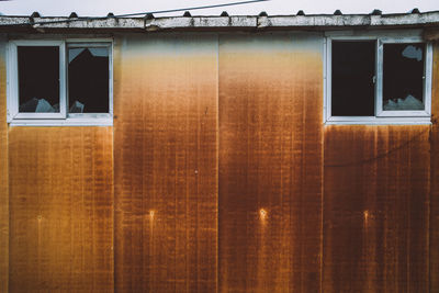 Window of house against sky