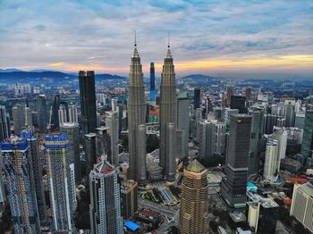 Aerial view of buildings in city