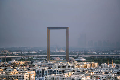 High angle view of buildings in city