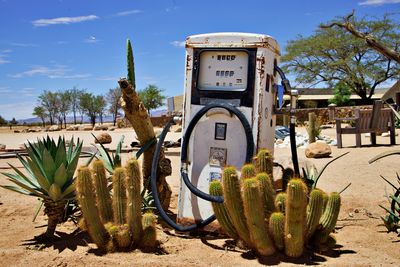 Abandoned gas station in the desert