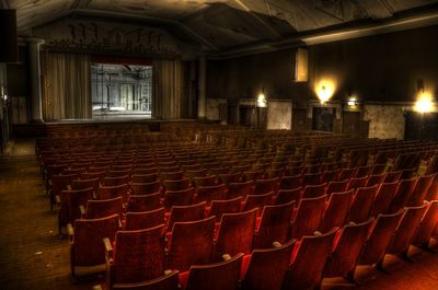 Interior of illuminated old theater