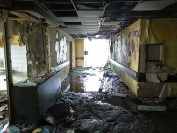 Interior of abandoned building