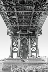 Low angle view of suspension bridge