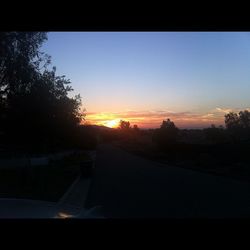 View of road at sunset