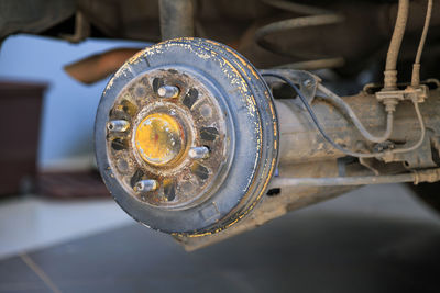 Close-up of old vintage car