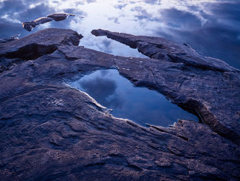 Scenic view of rocky mountains against sky