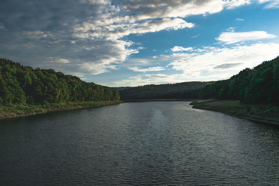 Scenic view of river against sky
