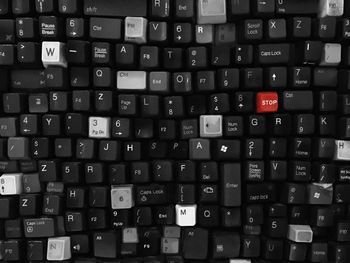 Full frame shot of computer keys