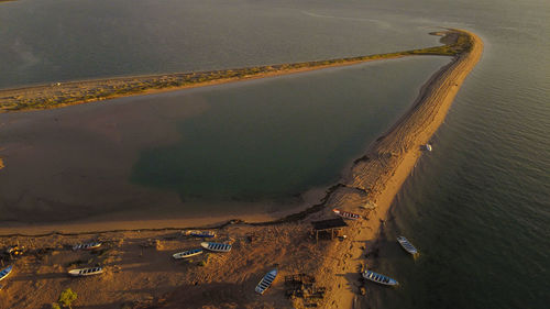 High angle view of beach