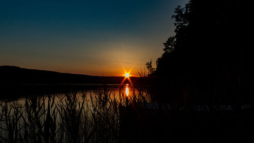 Sunset over lake