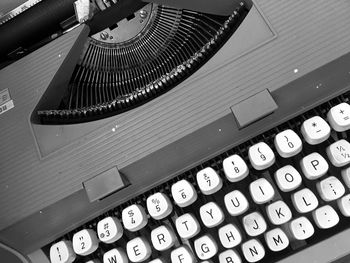 High angle view of computer keyboard