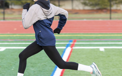 Man running on field