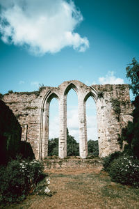 Low angle view of historical building against sky