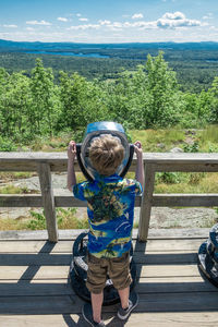 Rear view of boy