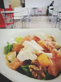 Close-up of meal served in plate