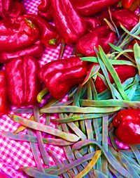 Full frame shot of red chili peppers