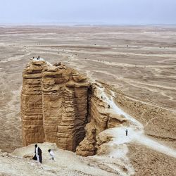 View of rock formations on land