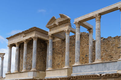 Low angle view of historical building against sky