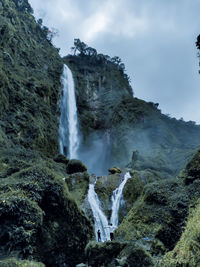 Scenic view of waterfall