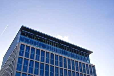 Low angle view of modern building against sky