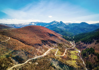 Scenic view of mountains against sky