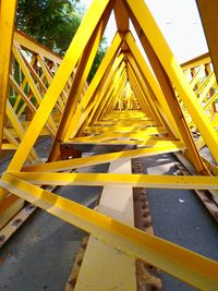 Close-up of yellow construction site