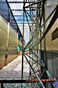 Staircase of building against sky