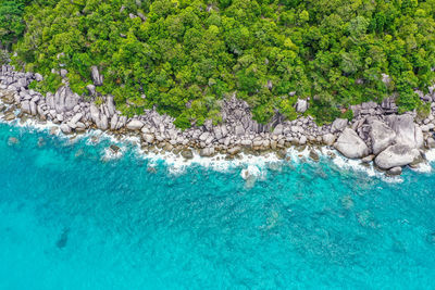 View of rocks in sea