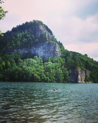 Scenic view of rock formation in sea