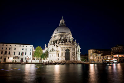 View of cathedral against clear sky at night