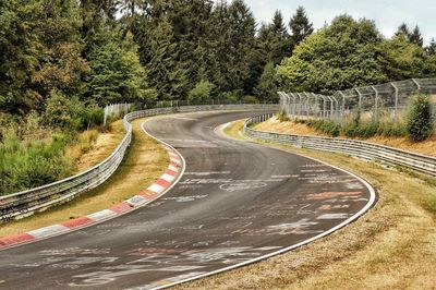 Empty road amidst trees
