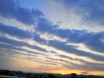 Low angle view of sky during sunset