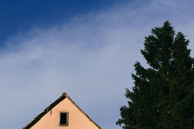 Low angle view of house against sky