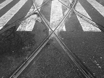 High angle view of tramway on street