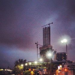 Illuminated cityscape at night