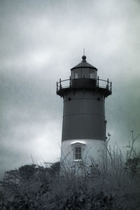 Low angle view of lighthouse against sky