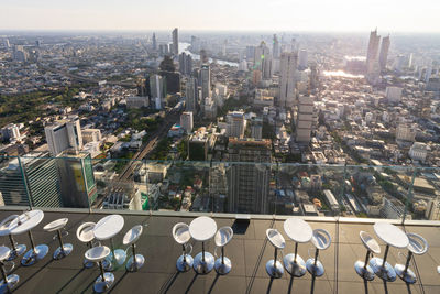 Aerial view of buildings in city